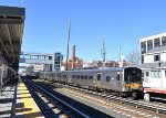 M7 Car # 7578 trails on the end of its train heading to Manhattan
